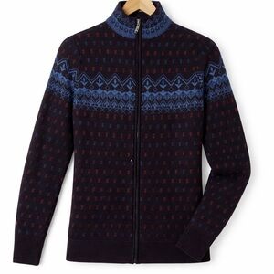 Merino Wool  full-zip Fair Isle Sweater Neve X Small